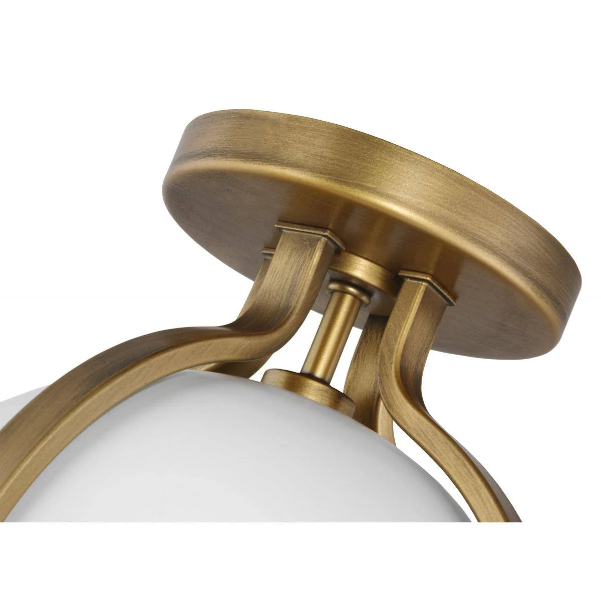 Lincoln; 1 Light Semi Flush Mount; Medium Base; Matte White Finish; White Opal Glass - Image 5