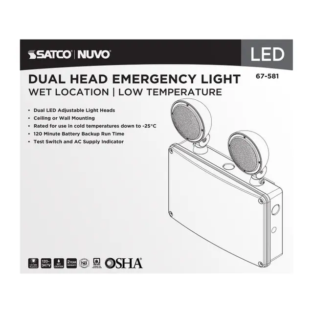 Low Temperature Emergency Light; 120-347V; 2HR Backup; Wet Location - Image 3