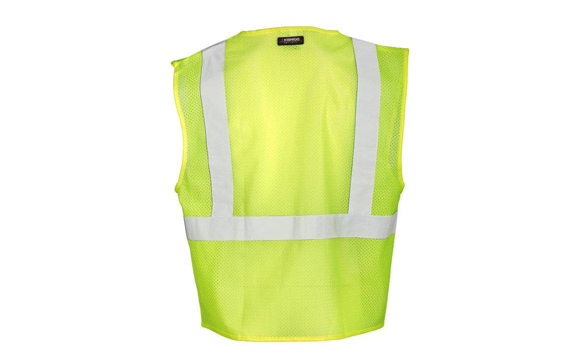 ML Kishigo 1085 Class 2 Ultra Cool 3-Pocket Zipper Mesh Safety Vest/ Lime In Medium - Image 2