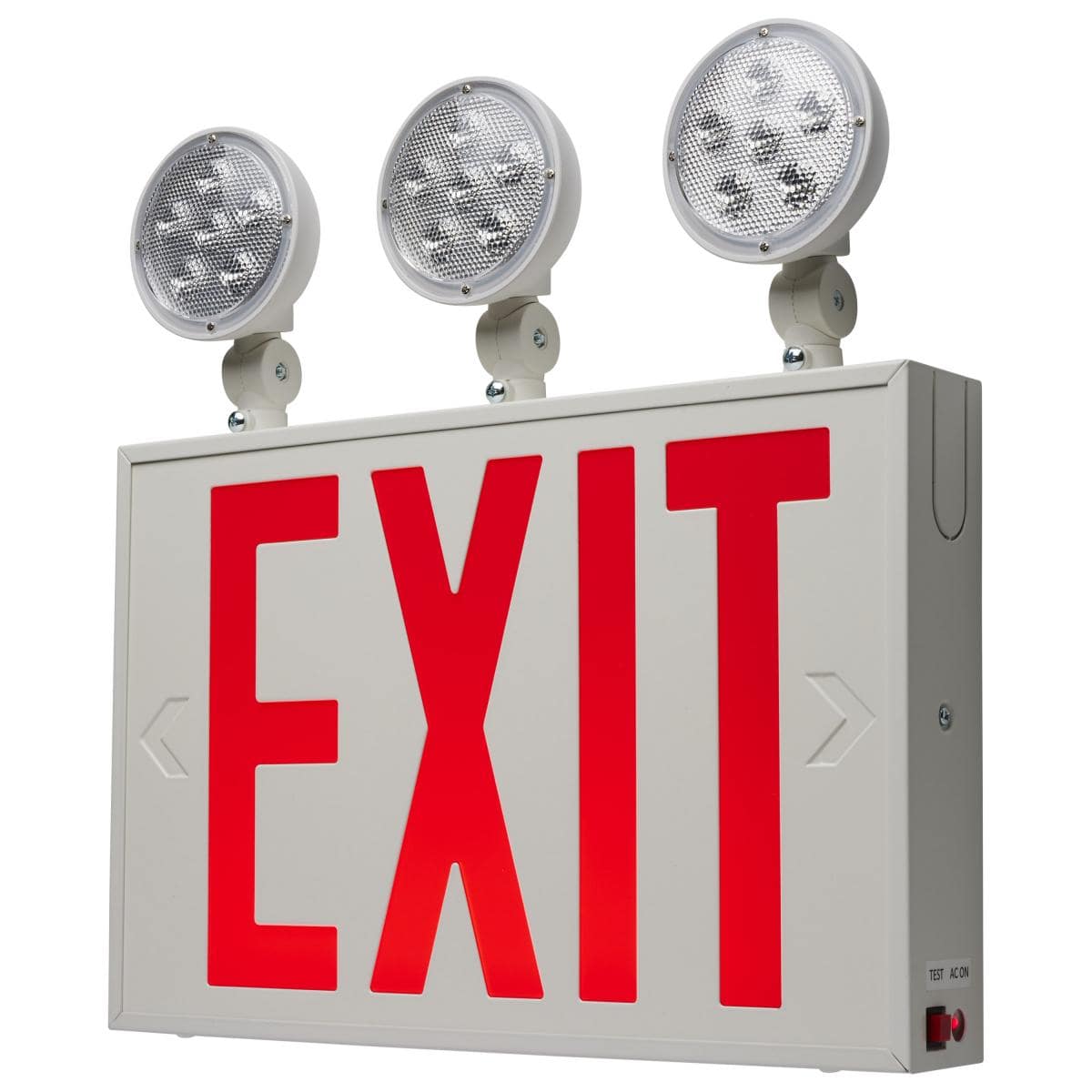 NYC Combination Red Exit Sign/Emergency Light, 120/277V, Tri Head - Image 2