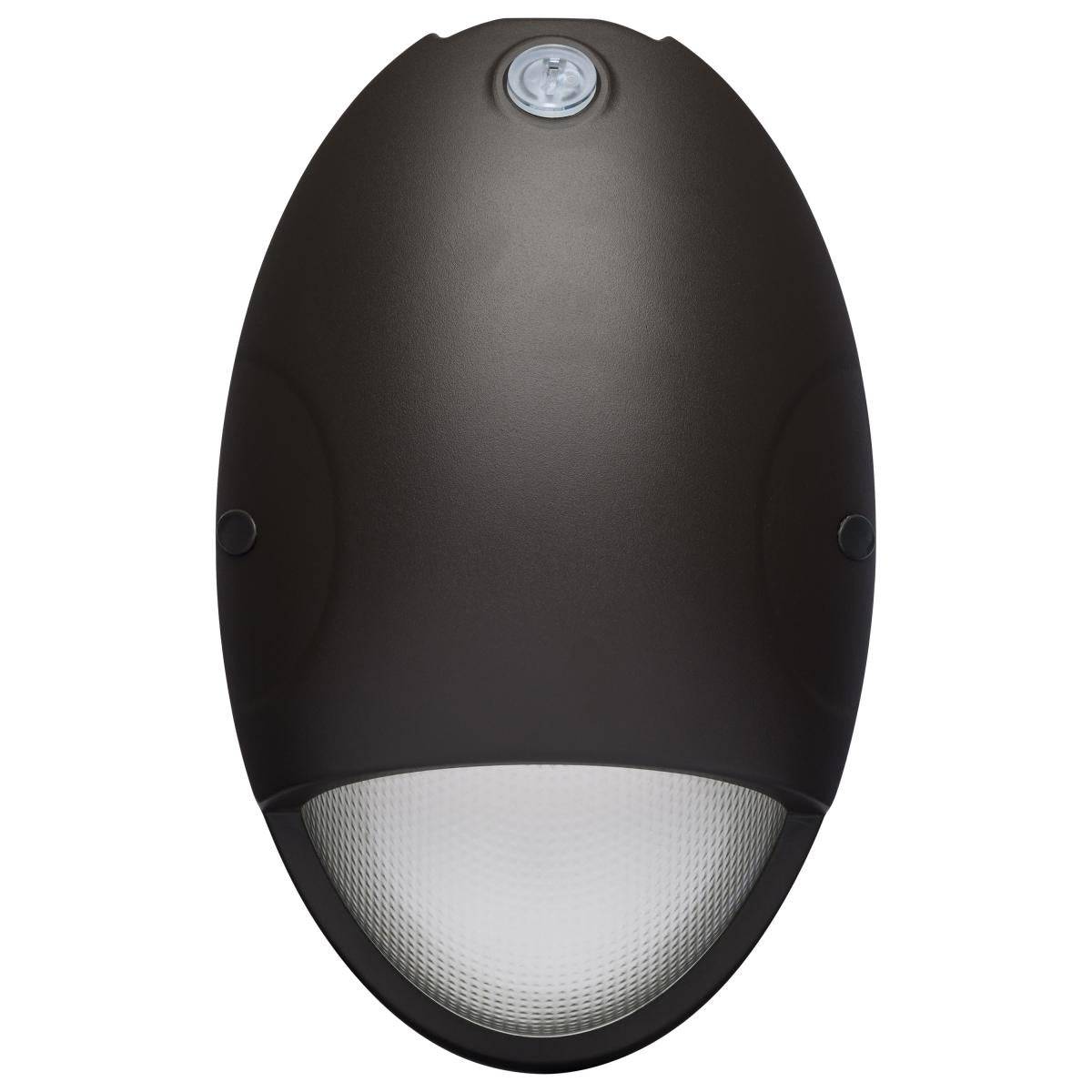 Oval Small Emergency Wall Pack; LED; CCT Selectable; Photocell; Bronze Finish
