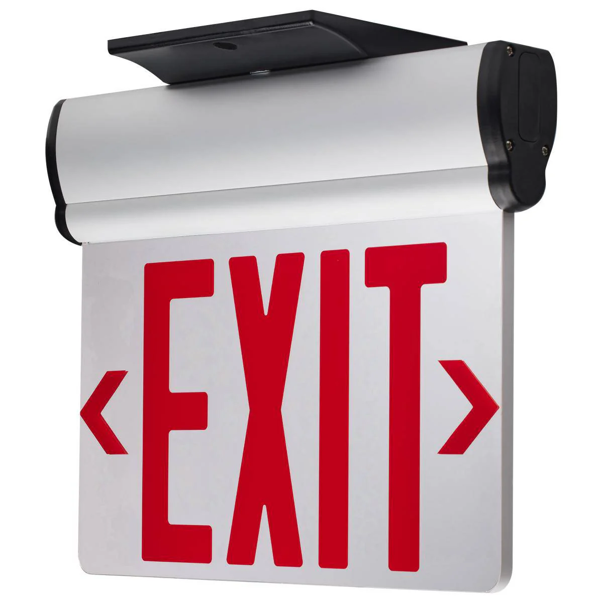 Red (Mirror) Edge Lit LED Exit Sign, 90min Ni-Cad backup, 120/277V, Dual Face, Top/Back/End Mount - Image 2