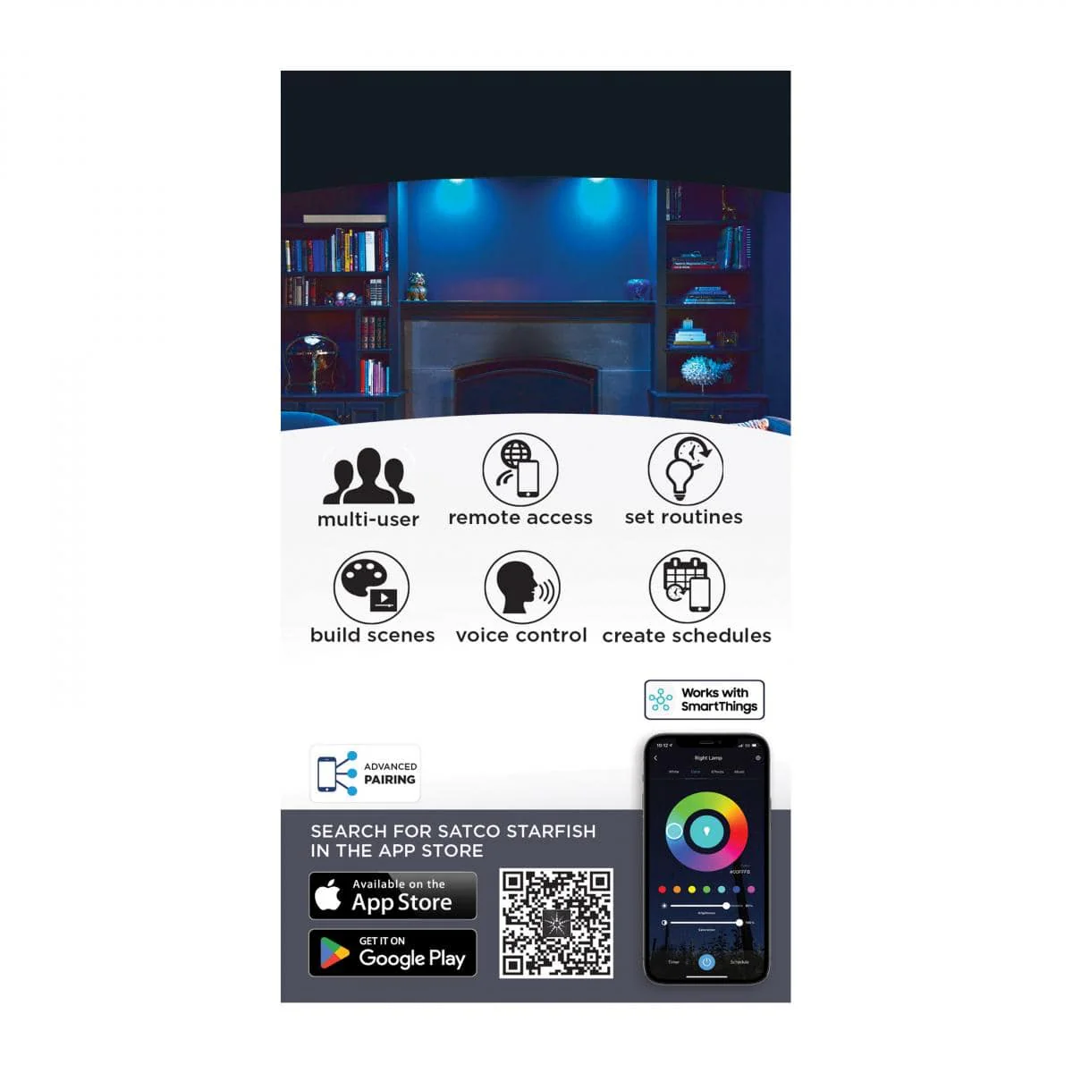 RGB 12 Watt LED Track Head; Starfish Enabled; Round Shape; White Finish - Image 2