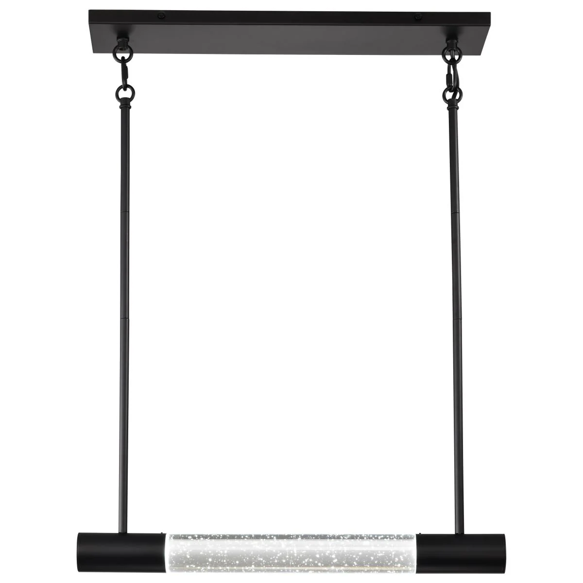 RGB Lacey 23 Inch LED Island Pendant; Matte Black with K9 Bubble Crystal