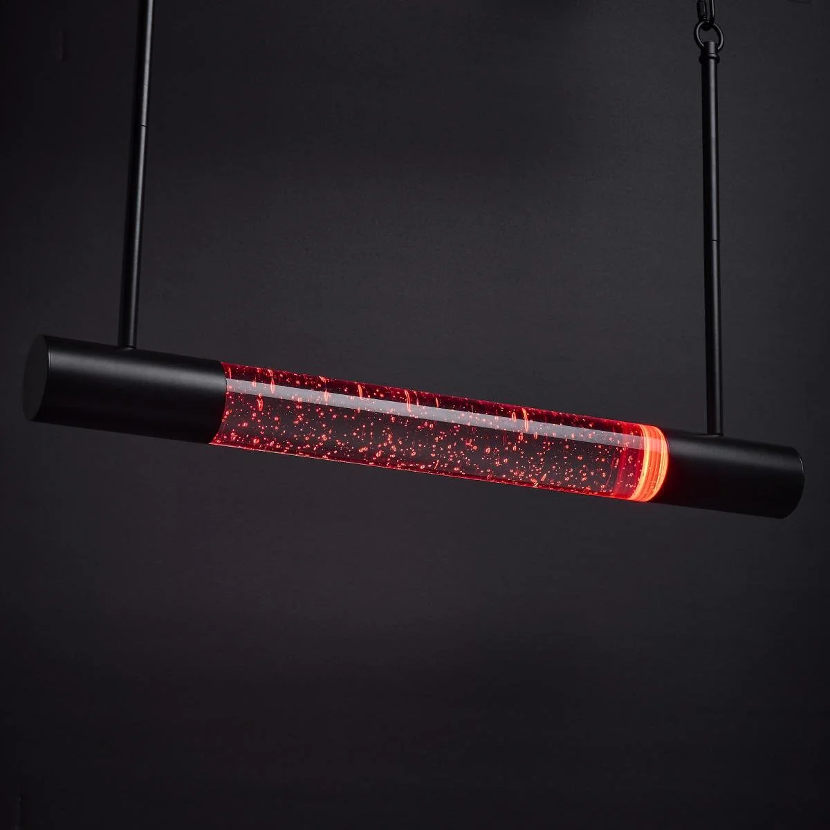 RGB Lacey 23 Inch LED Island Pendant; Matte Black with K9 Bubble Crystal - Image 6