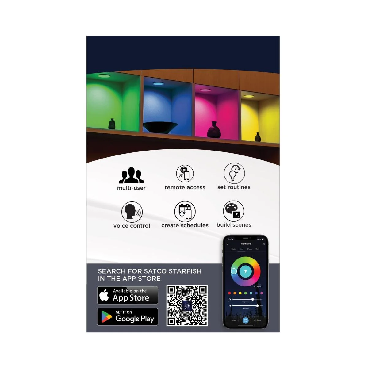RGB & Tunable White 4 Inch Square LED Retrofit- 10.5 Watt and 90 CRI - Image 3
