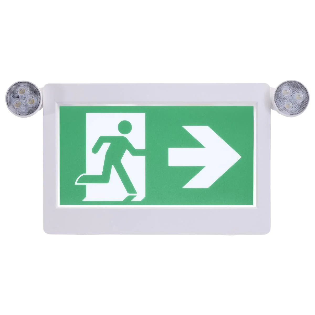 Running Man Green Combo Exit Sign/Emergency Light; 2HR Backup; Single/Dual Face; Universal Mounting - Image 2