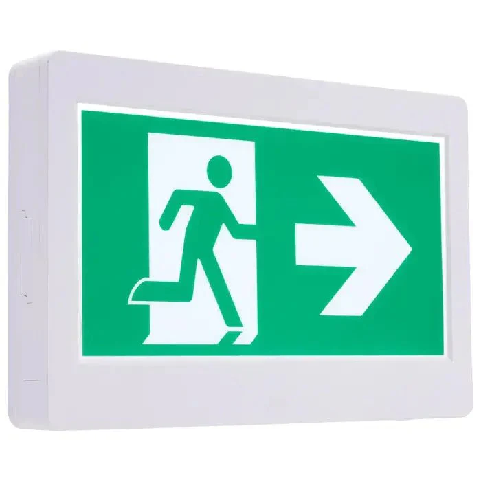 Running Man Green Exit Sign; 2HR Backup; Single/Dual Face; Universal Mounting