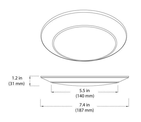 Selectable 6 in. Black Surface Mount Disk Light - Image 2