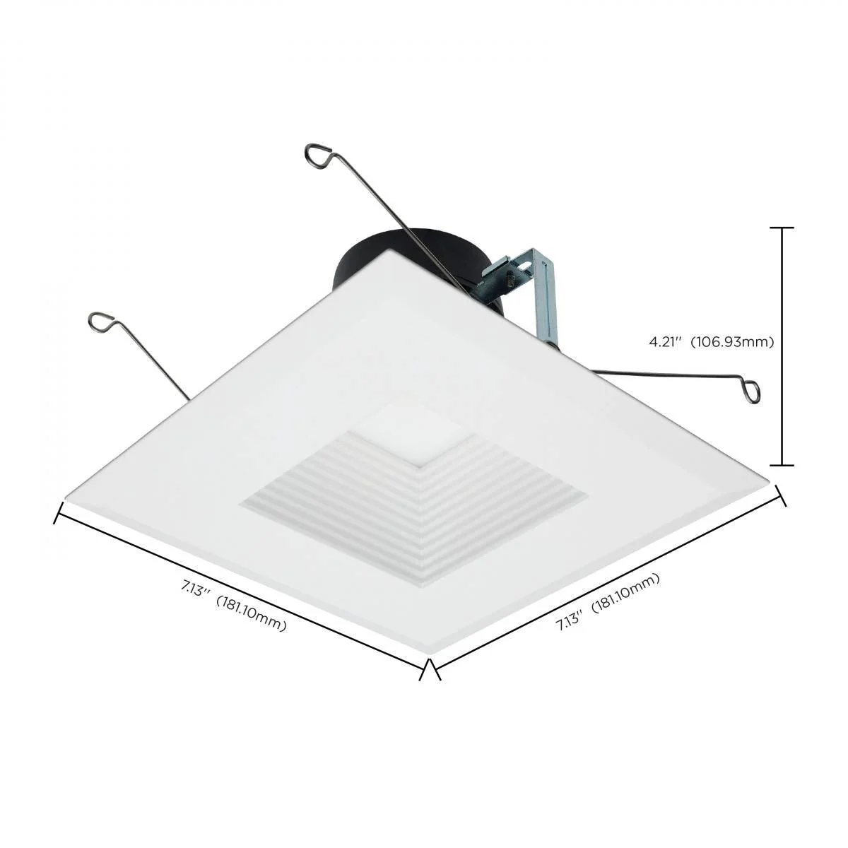Square 5-6 Inch Field Selectable LED Downlight Retrofit; Deep Baffle; 8/10.5/13.5 Watts; 27K/30K/35K/40K/50K CCT - Image 3