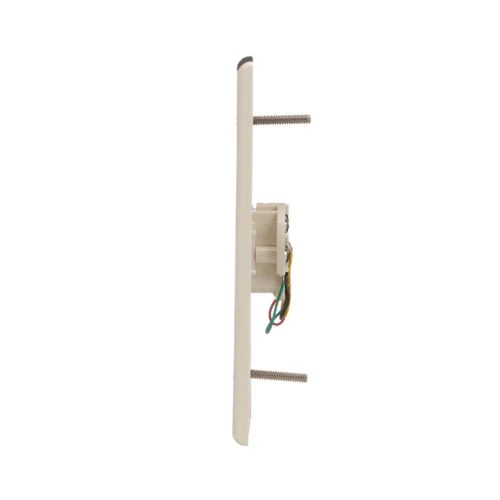 Telephone Jack Wallplate, Light Almond, Thermoplastic, Mid-size, 4-Conductor Jack - Image 3