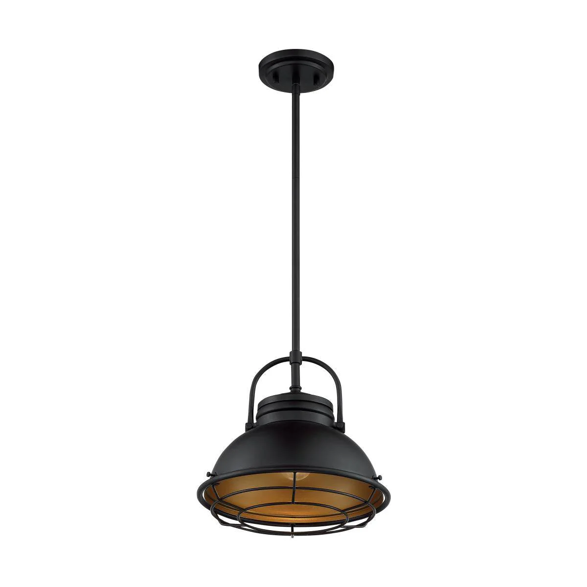 Upton - 1 Light Pendant with- Dark Bronze and Gold Finish - Image 2