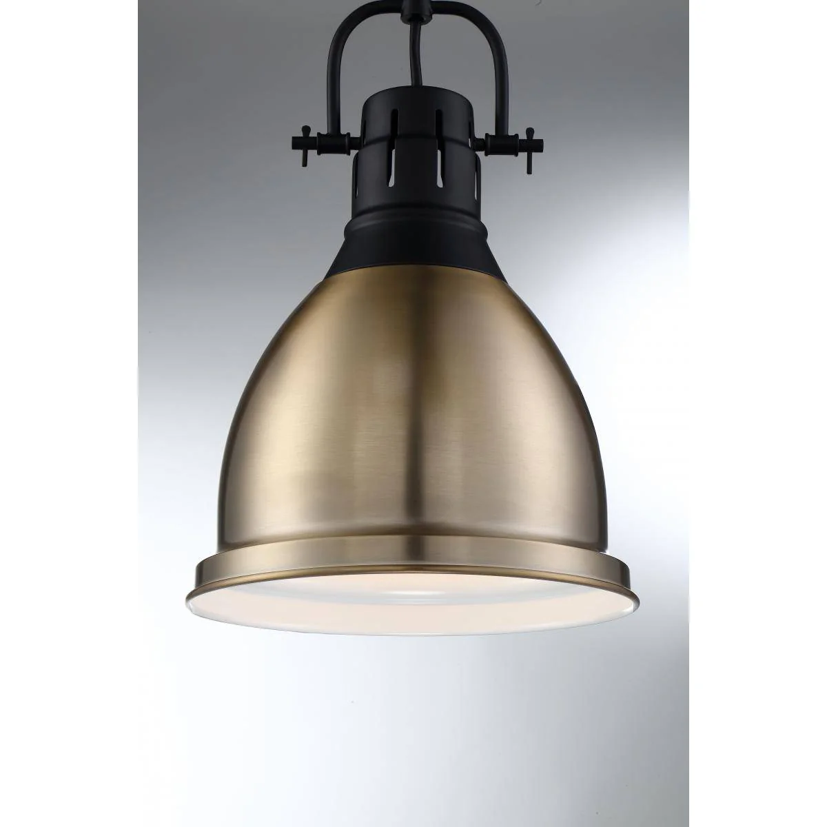 Watson - 1 Light Pendant - Matte Black and Burnished Brass Finish - Image 2