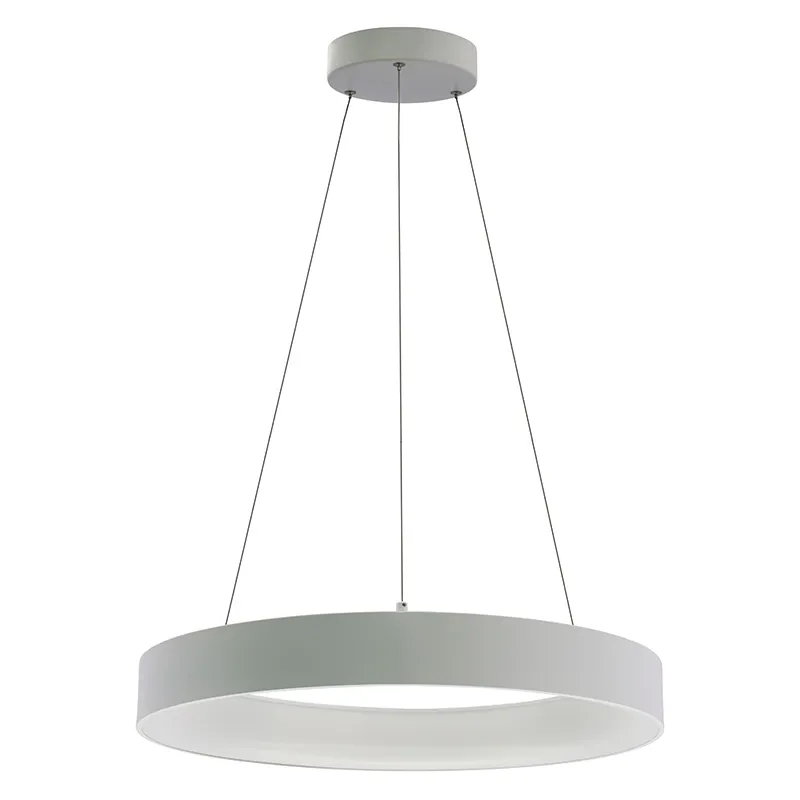 White 24IN Hollow Circle Pendant with Uplight, 40W, CCT - Image 2