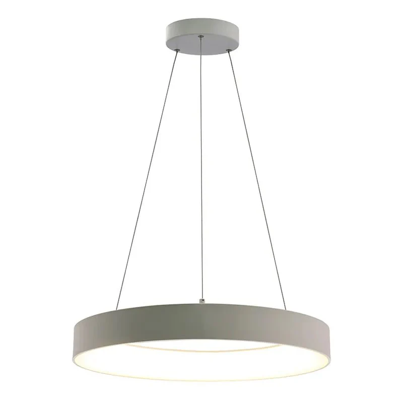 White 24IN Hollow Circle Pendant with Uplight, 40W, CCT - Image 3