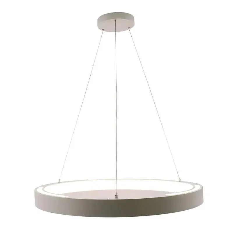 White 36IN Hollow Circle Pendant with Uplight, 80W, CCT - Image 2