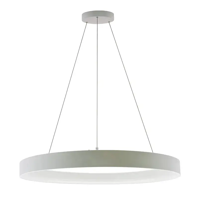 White 36IN Hollow Circle Pendant with Uplight, 80W, CCT - Image 3