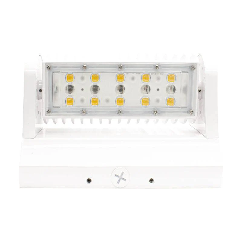 White 40 Watt Led Wall Pack, Rotatable Single Head 120~277V- 3000K