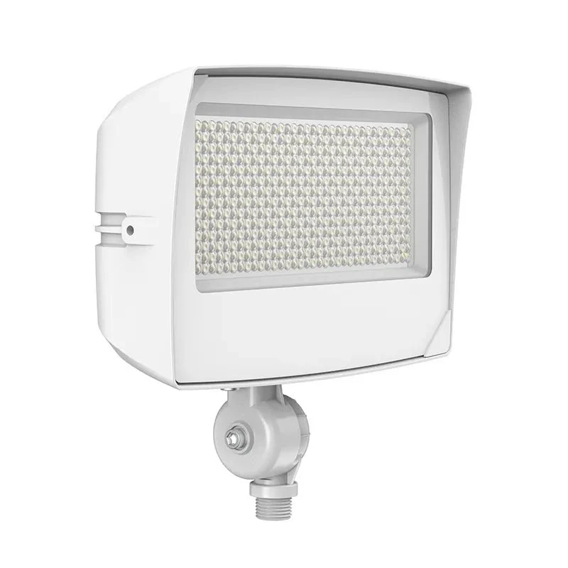 White LED Round-Back Flood Light with Knuckle and Photocell, 45W/60W/80W, CCT