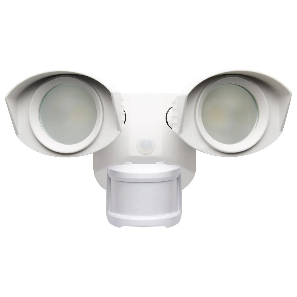 White LED Security Light - Dual Head - 4000K - with Motion Sensor - 120V