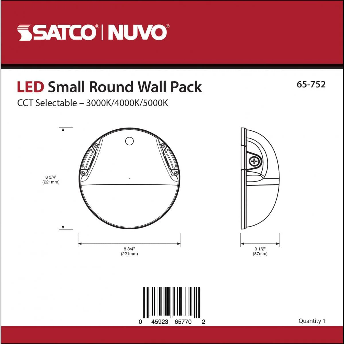 White LED Small Round Wall Pack; 20W; CCT Selectable; Bypassable Photocell - Image 4